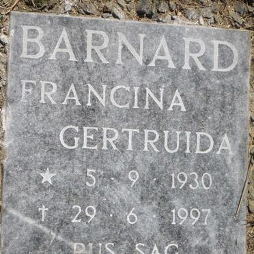 BARNARD Francina Gertruida 1930-1997
