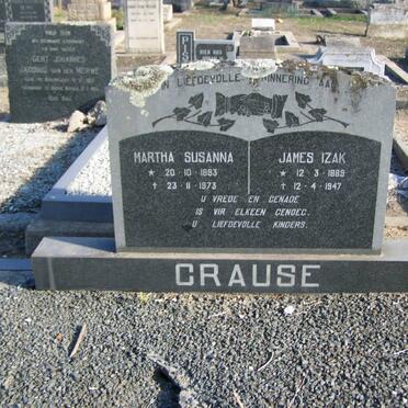 CRAUSE James Izak 1889-1947 &amp; Martha Susanna 1893-1973