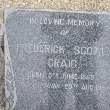 CRAIG Frederick Scott 1868-1957