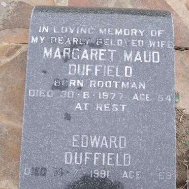 DUFFIELD Edward -1991 &amp; Margaret Maud ROOTMAN -1977
