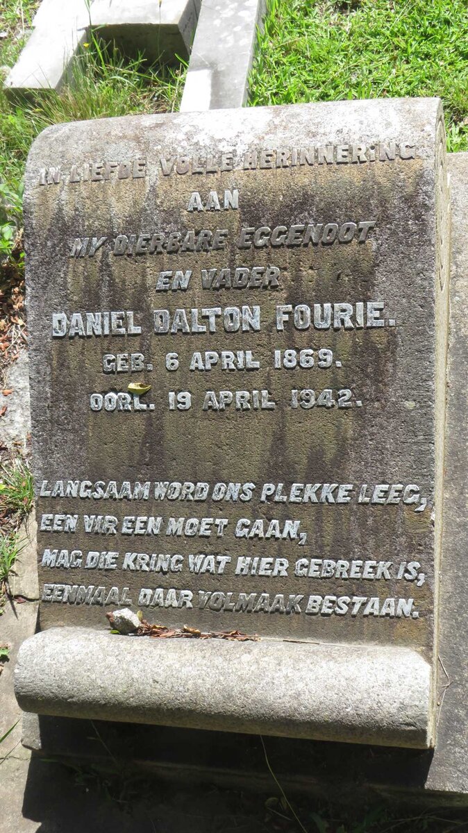 FOURIE Daniel Dalton 1869-1942