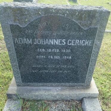 GERICKE Adam Johannes 1930-1948