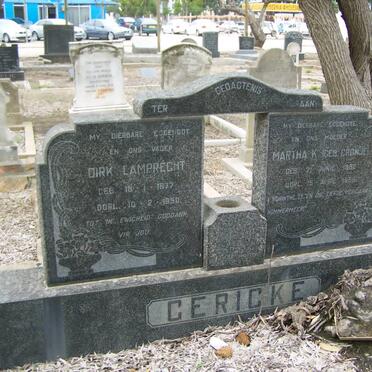 GERICKE Dirk Lamprecht 1877-1950 &amp; Martha K. CRONJE 1882-1959