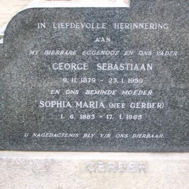 GERBER George Sebastiaan 1879-1959 &amp; Sophia Maria GERBER 1883-1965