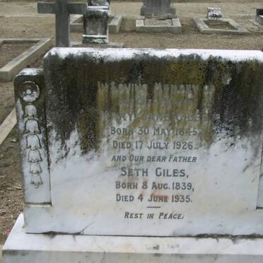 GILES Seth 1839-1935 &amp; Mary Jane 1845-1926
