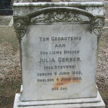 GERBER Julia nee STEVENS 1858-1935