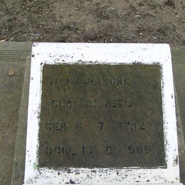HANCKE M.M. nee CLOETE 1882-1969