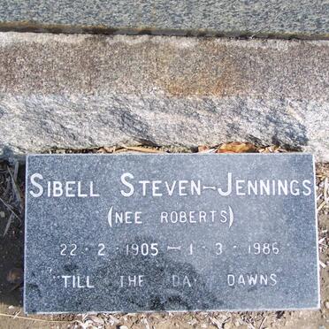 JENNINGS Sibell, Steven nee ROBERTS 1905-1986