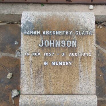 JOHNSON Sarah Abernethy Clara 1857-1942
