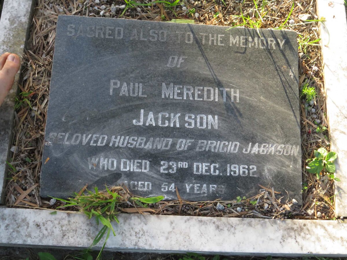 JACKSON Paul Meredith -1962