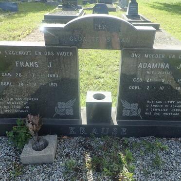 KRAUSE Frans J. 1893-1971 &amp; Adamina J. ZEELIE 1902-1979
