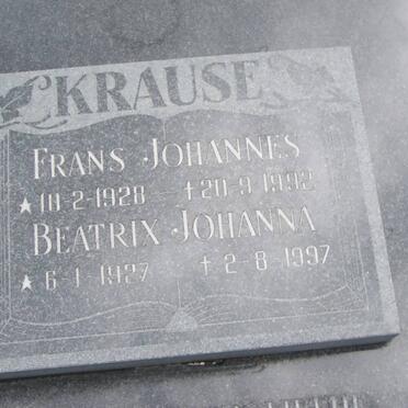 KRAUSE Frans Johannes 1928-1992 &amp; Beatrix Johanna 1927-1997