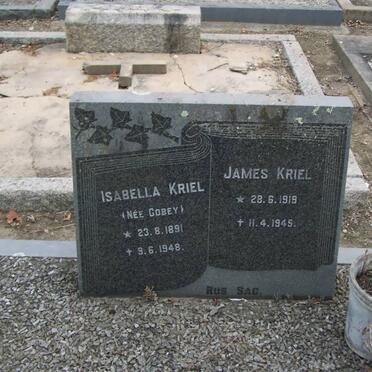 KRIEL Isabella nee COBEY 1891-1948 :: KRIEL James 1919-1945