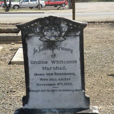 MARSHALL Undine Whitcomb nee VAN RENSBURG -1929