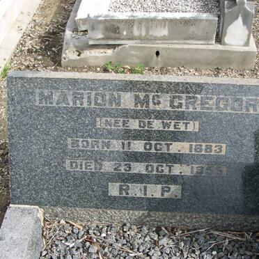 McGREGOR John Robertson 1880-1938 &amp; Marion DE WET 1883-1956 :: McGREGOR David Robertson 1908-1972 _2