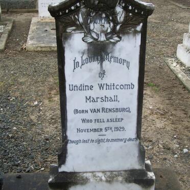 MARSHALL Undine Whitcomb nee VAN RENSBURG -1929