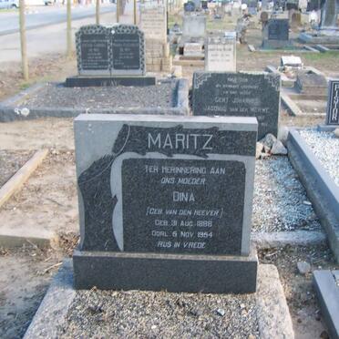 MARITZ Dina nee VAN DEN HEEVER 1888-1954