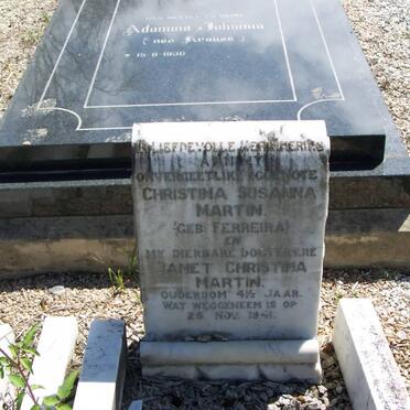 MARTIN Christina Susanna nee FERREIRA :: MARTIN Janet Christina -1941