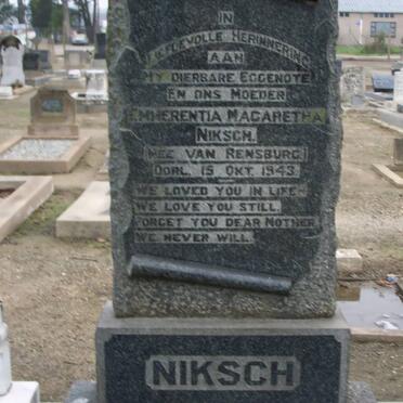 NIKSCH Emmerentia Magretha nee VAN RENSBURG -1943