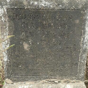 NOLAN Johanna C. nee BARNARD 1882-1970