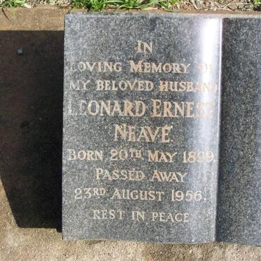 NEAVE Leonard Ernest 1899-1956