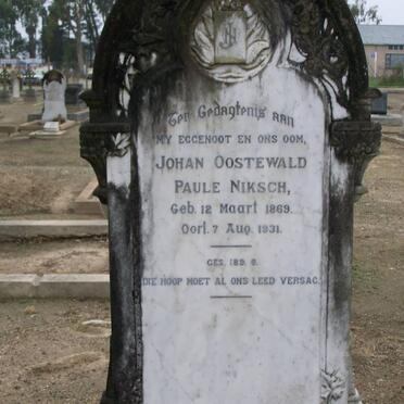 NIKSCH John Oostewald Paule 1869-1931