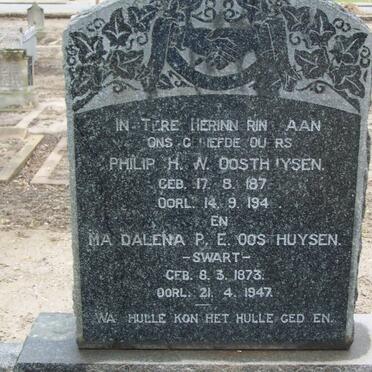 OOSTHUYSEN Philip H.W. 187?-1946 &amp; Dalena P.E. SWART 1873-1947