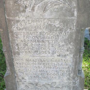 PREEZ Abraham Petrus, du 1866-1935