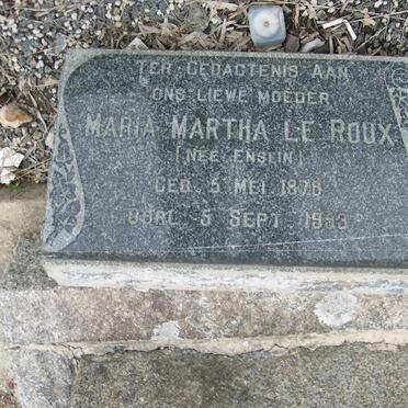 ROUX Maria Martha, Le nee ENSLIN 1878-1953