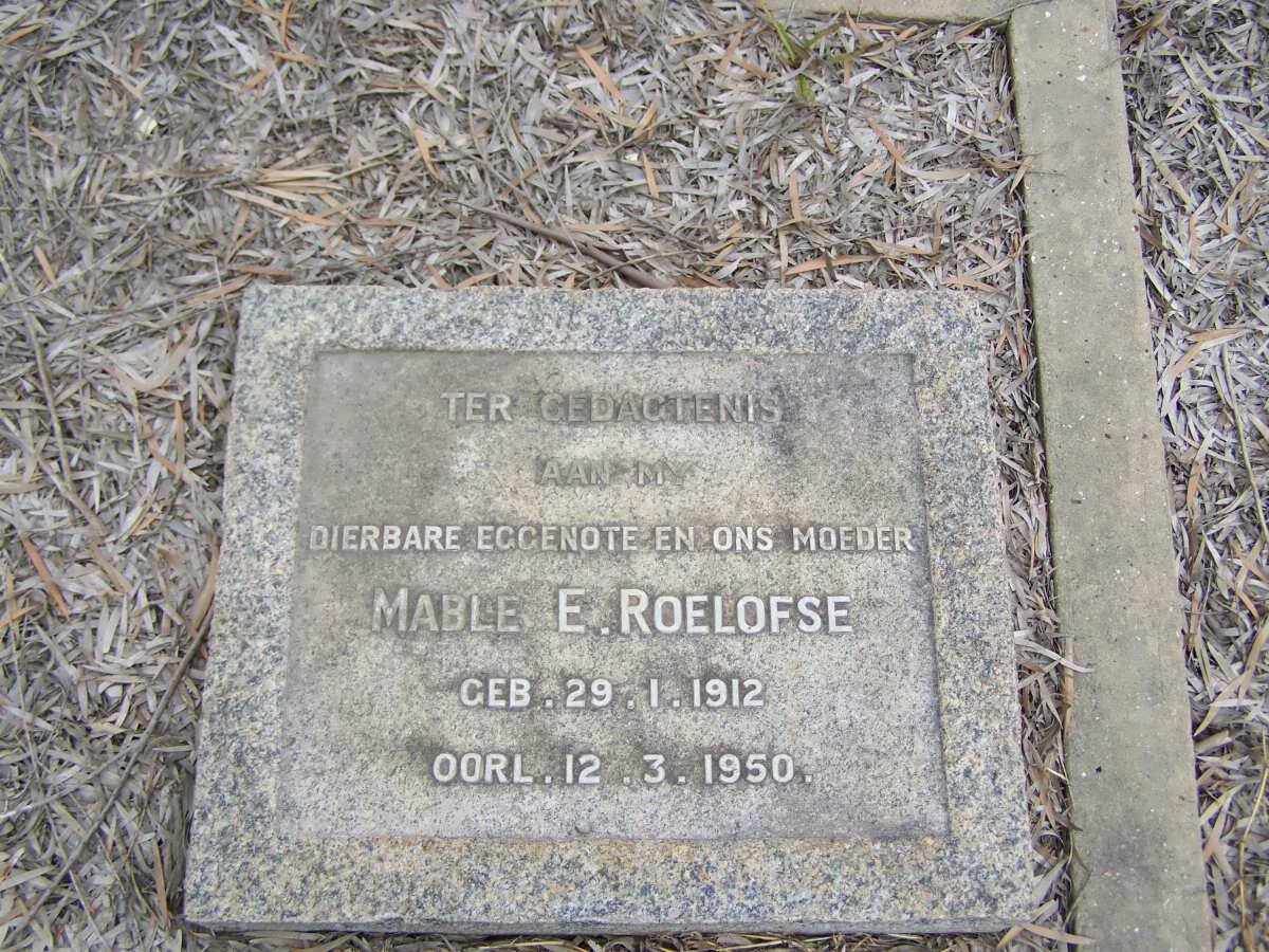 ROELOFSE Mable E. 1912-1950