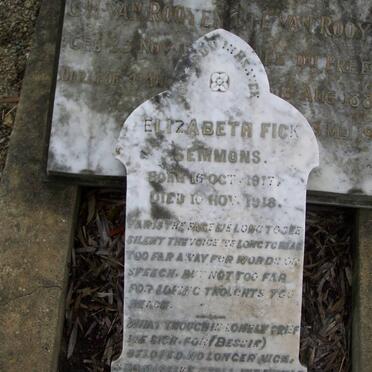 SEMMONS Elizabeth Fick 1917-1918