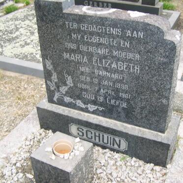 SCHUIN Maria Elizabeth nee BARNARD 1898-1961