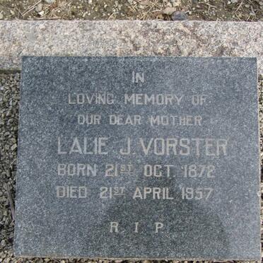 VORSTER Lalie J. 1872-1957