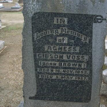 VOSS Agness Gibson nee BROWN 1853-1927