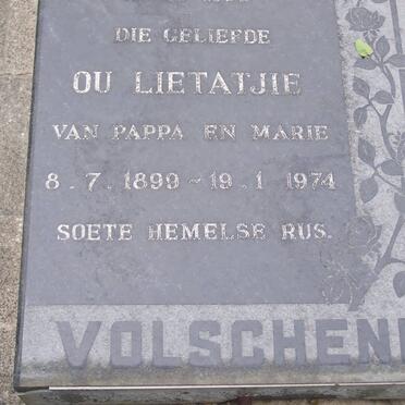 VOLSCHENK Lietatjie 1899-1974