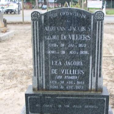 VILLIERS Adriaan Jacobus v.d. Byl, de 1872-1928 &amp; Lea Jacoba STANDER 1888-1972