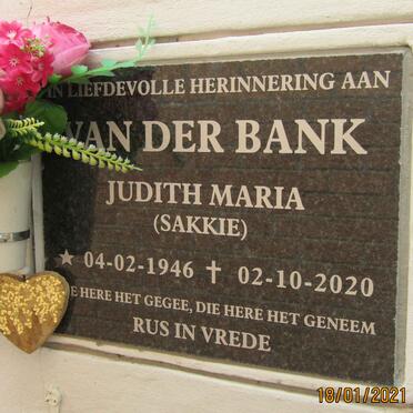 BANK Judith Maria, van der 1946-2020
