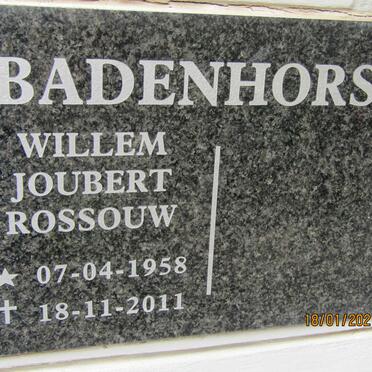 BADENHORST Willem Joubert Rossouw 1958-2011
