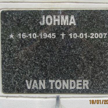 TONDER Johma, van 1945-2007
