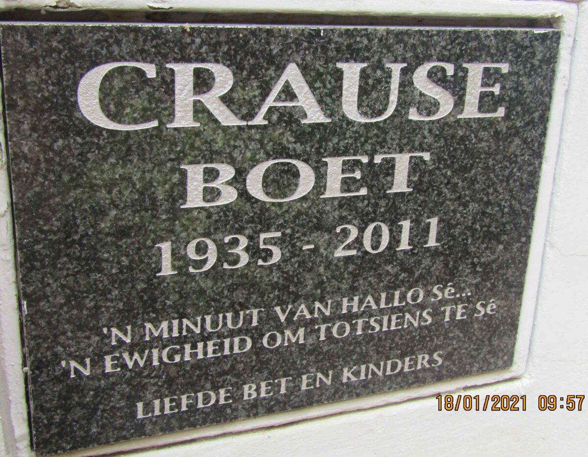 CRAUSE Boet 1935-2011