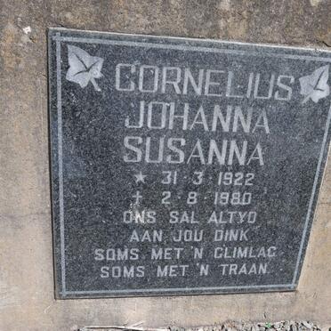 CORNELIUS Johanna Susanna 1922-1980