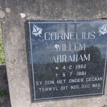 CORNELIUS Willem Abraham 1962-1981