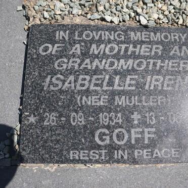 GOFF Isabelle Irene nee MULLER 1934-2002