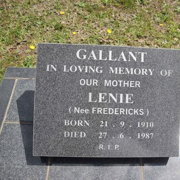 GALLANT Lenie nee FREDERICKS 1910-1987