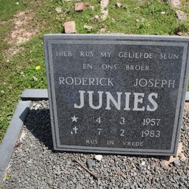 JUNIES Roderick Joseph 1957-1983