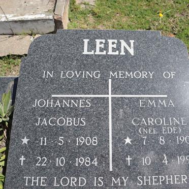 LEEN Johannes Jacobus 1908-1984 & Emma Caroline EDE 1908-1996