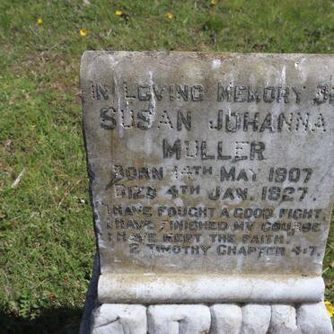 MULLER Susan Johanna 1907-1927