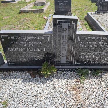 RHODE Henry William J.V. 1941-2003 & Kathleen Marina L. 1940-1993 :: RHODE Francois Nicholl V. 1967-1993