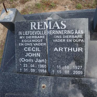 REMAS Arthur 1927-2009 :: REMAS Cecil John 1960-1994