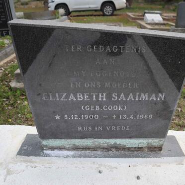 SAAIMAN Elizabeth nee COOK 1900-1969